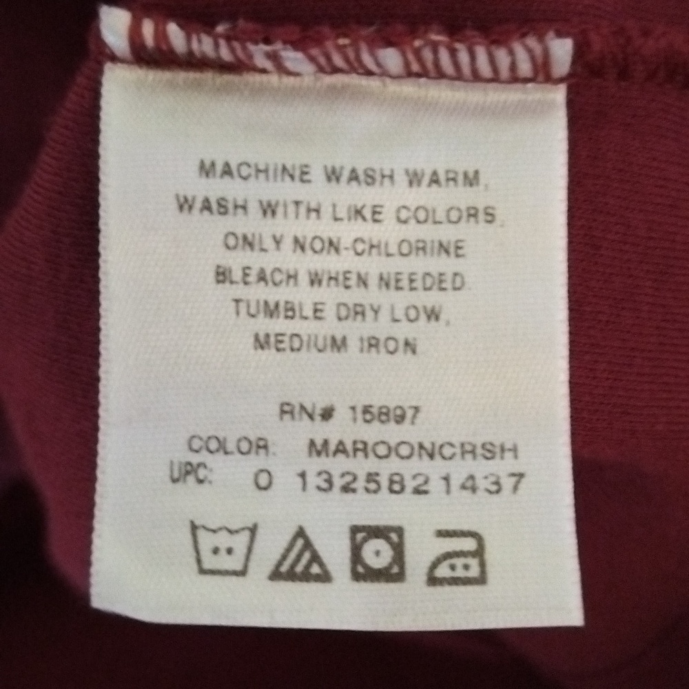 White Stag Mock Turtle Neck Long Sleeve Maroon Top Size XL - Picture 6 of 6
